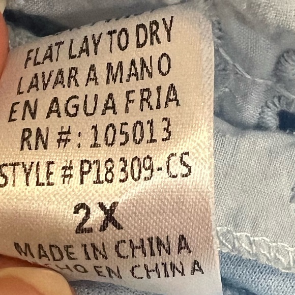 Chic Soul Plus Light Blue Top - 2X - Picture 5 of 6